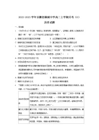 2022-2023学年安徽省桐城中学高二上学期月考（6）历史试题（解析版）