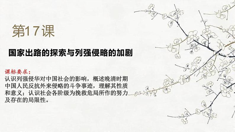 第17课 国家出路的探索与列强侵略的加剧(课件)-【魅力中国史】2022-2023学年高一历史同步【课件+教案】精品实用教学课件(中外历史纲要上)01