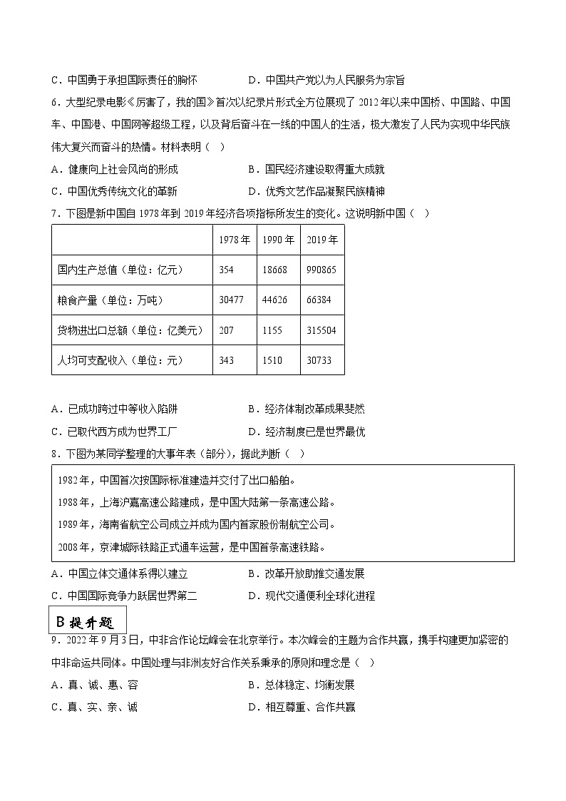 第29课改革开放以来的巨大成就（同步备课+分层作业）高一历史同步备课系列（统编版中外历史纲要上）02