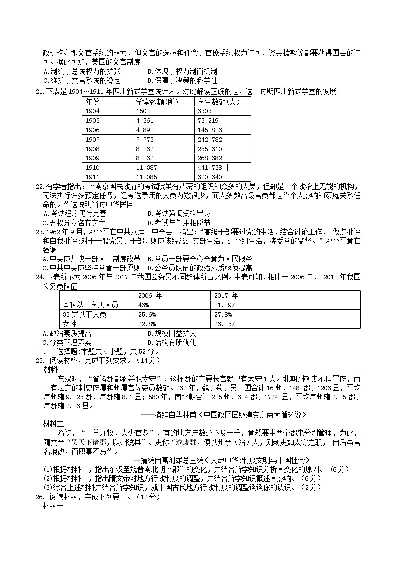 2022-2023学年河南省创新发展联盟高二上学期10月阶段检测 历史 Word版03