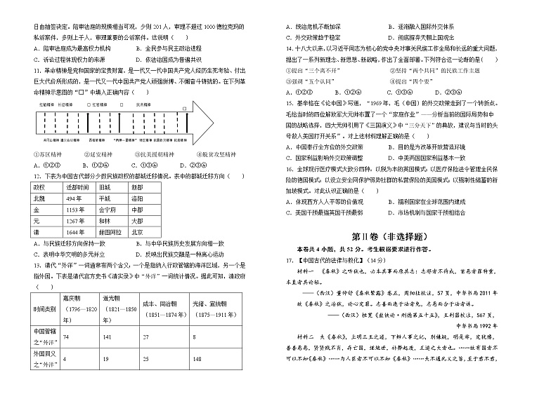 重庆市沙坪坝区重点中学2022-2023学年高二上学期期中复习(一)历史试题第2页