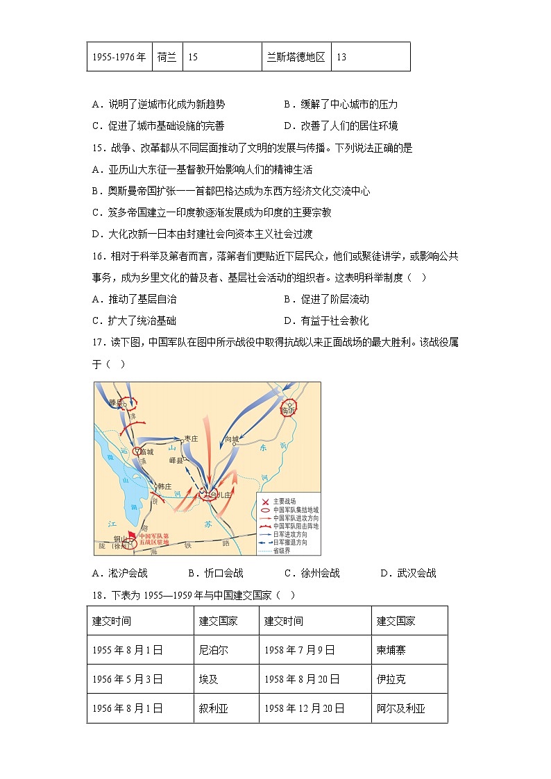 2023届浙江省杭州市高考冲刺历史试卷6第3页