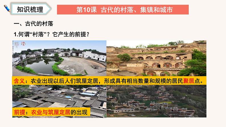 第四单元村落、城镇与居住环境(复习课件)高二历史同步备课05
