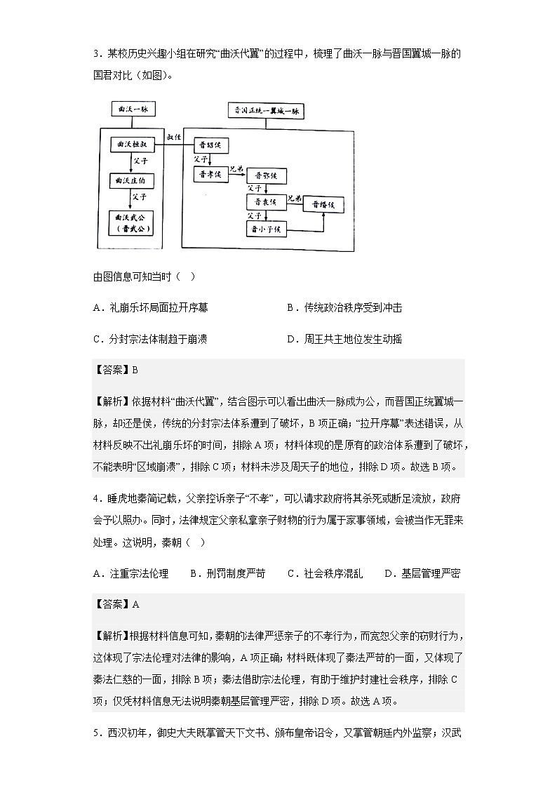 2022-2023学年山东省枣庄市滕州市第一中学高二10月月考历史试题含解析02