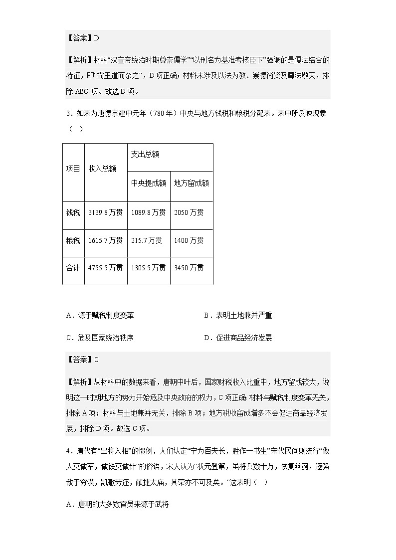 2023届山东省潍坊市临朐县实验中学高三10月检测历史试题含解析第2页
