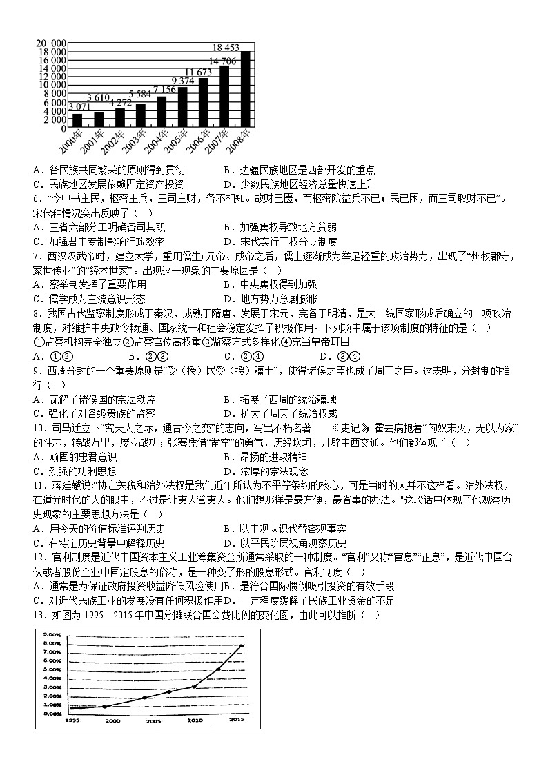 河北省献县求实高级中学2022-2023学年高一上学期期末模拟考试历史试题(四)02