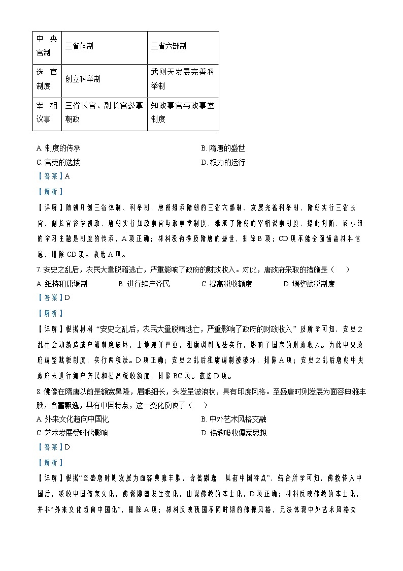 2022-2023学年广东省佛山市高一上学期期末考试历史试题  （解析版）03