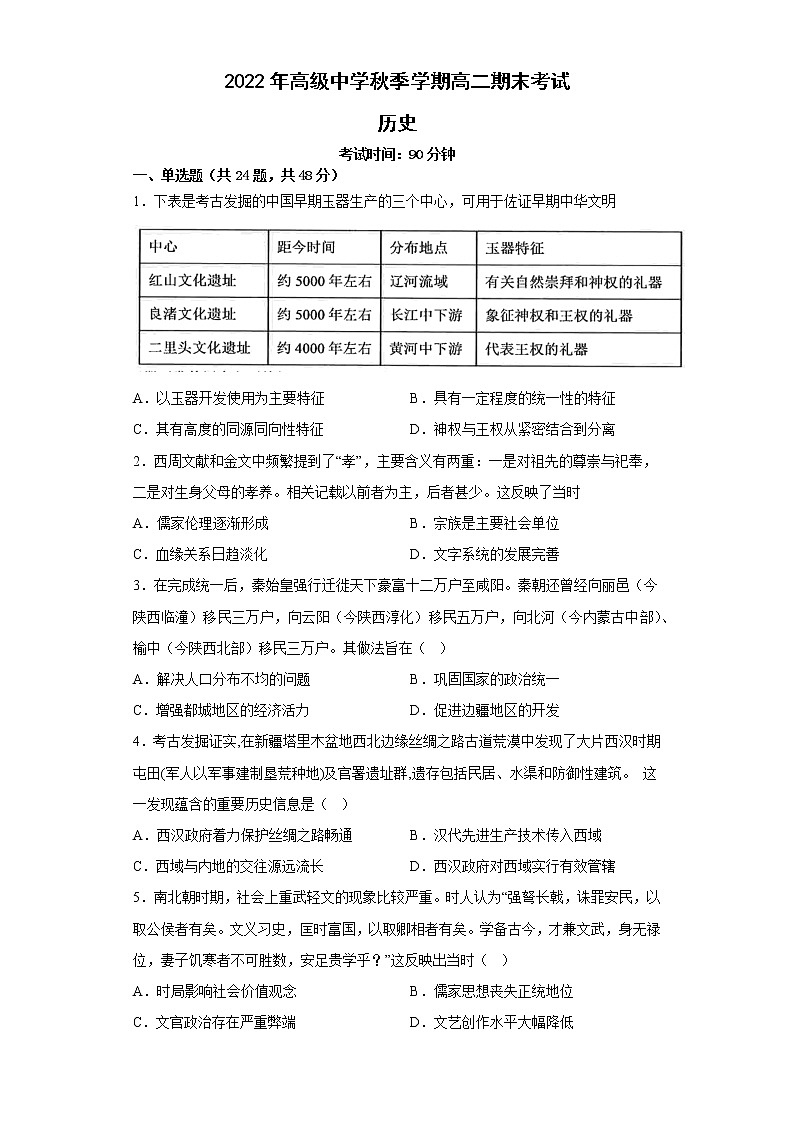 高二期末(高级中学)第1页