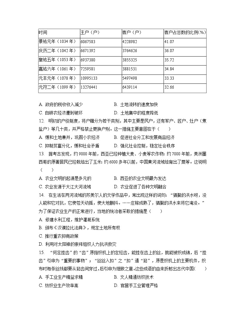 2022-2023學(xué)年河南省洛陽(yáng)市欒川第一高級(jí)中學(xué)高二(上)期末歷史試卷(含答案解析)第3頁(yè)
