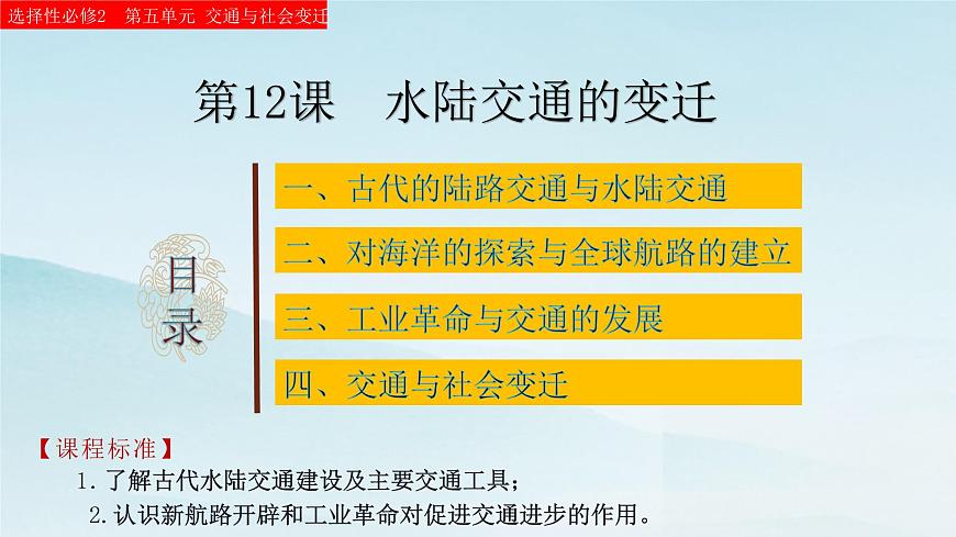 第12課  水陸交通的變遷課件PPT第1頁(yè)