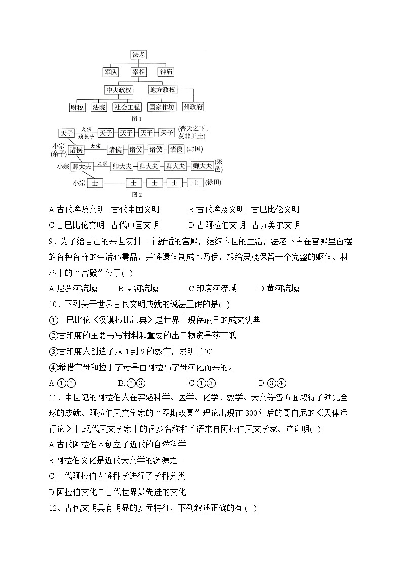 第3课 古代西亚、非洲文化 同步练习--2022-2023学年高二历史统编版(2019)选择性必修三03