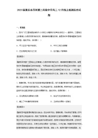 2023届重庆市万州第二高级中学高三12月线上检测历史试题含解析