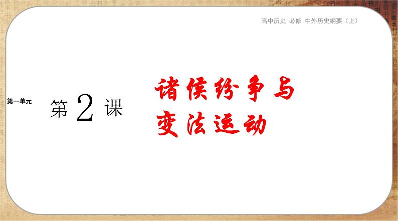 第一单元-第2课 诸侯纷争与变法运动(课件PPT)01