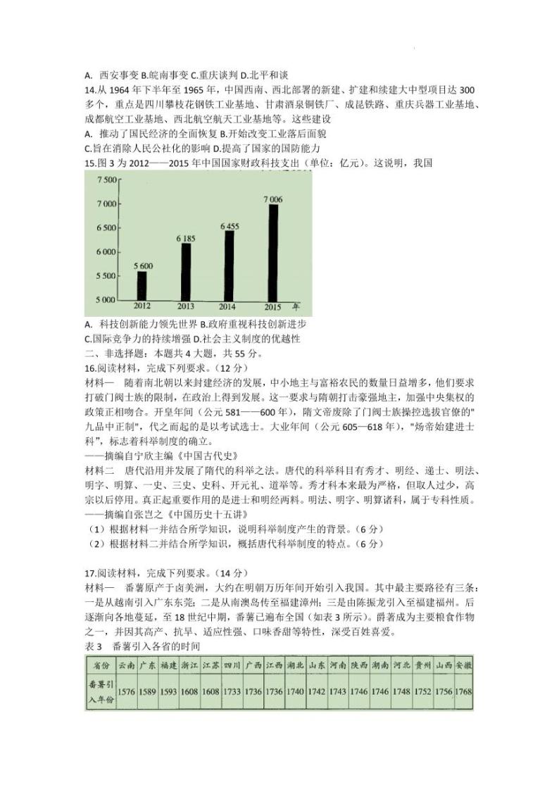 2022-2023学年河南省天一大联考高一下学期开学考试历史试题PDF版03