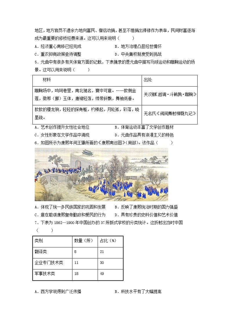 2023届辽宁省沈阳市第二中学高三第三次模拟考试历史试题第2页