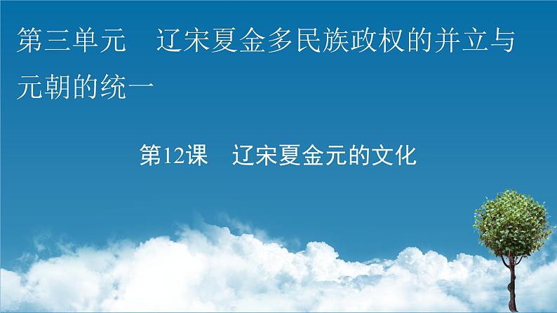 第12课 辽宋夏金元的文化课件PPT第1页