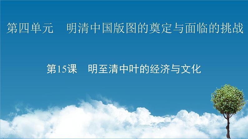 第15课 明至清中叶的经济与文化课件PPT01
