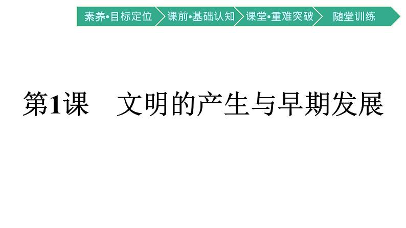 第1课 文明的产生与早期发展课件PPT第1页
