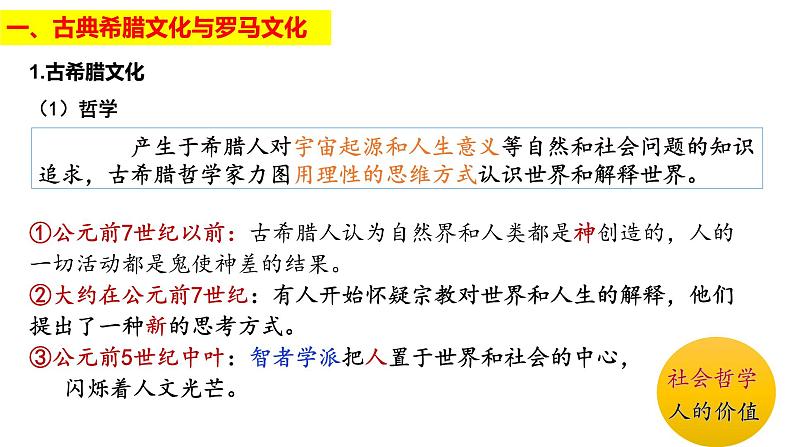 2022-2023学年高中历史统编版(2019)选择性必修3第4课 欧洲文化的形成 课件06