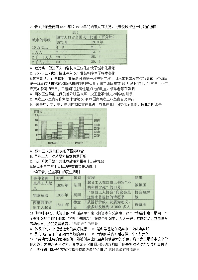 山东省泰安第二中学2022-2023学年高一下学期4月月考历史试题02