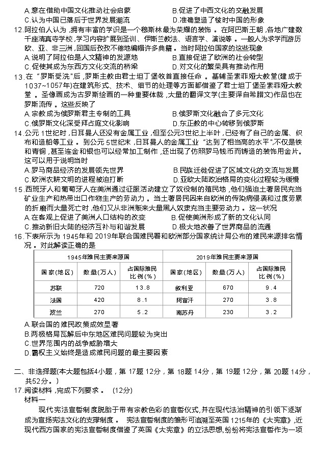 湖北省鄂东南三校联考2022-2023学年高二下学期阶段(二)考试历史试题第3页