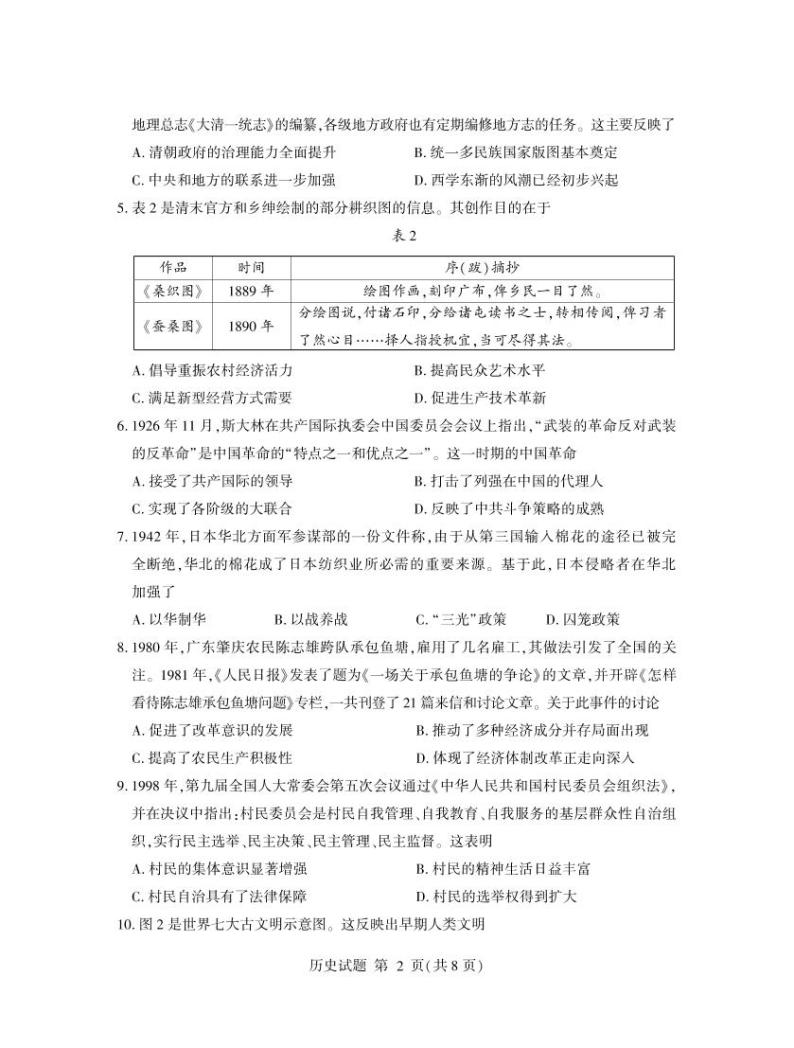 山东省临沂市2022-2023学年高三历史下学期5月二模试题（PDF版附答案）02