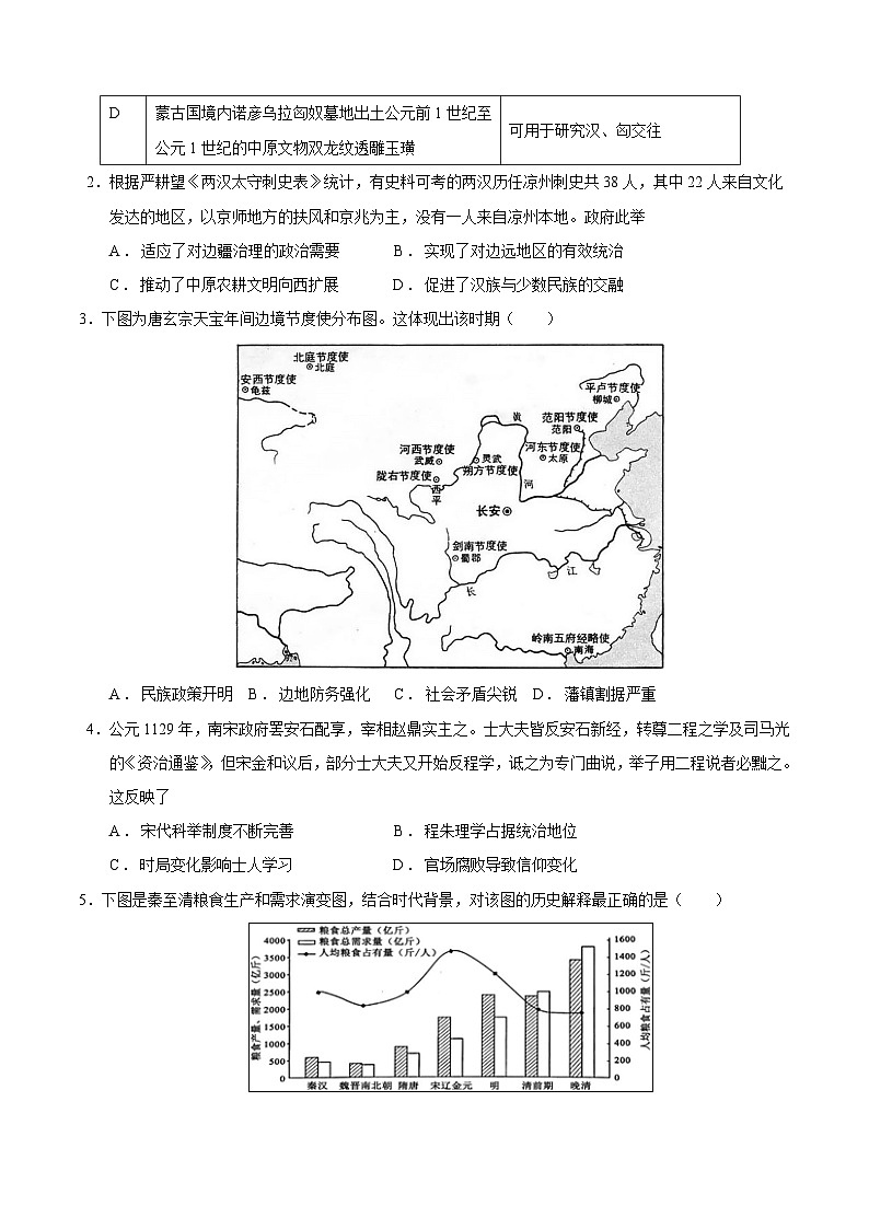 必刷卷04——【高考三轮冲刺】2023年高考历史考前20天冲刺必刷卷(河北专用)(考试版)第2页