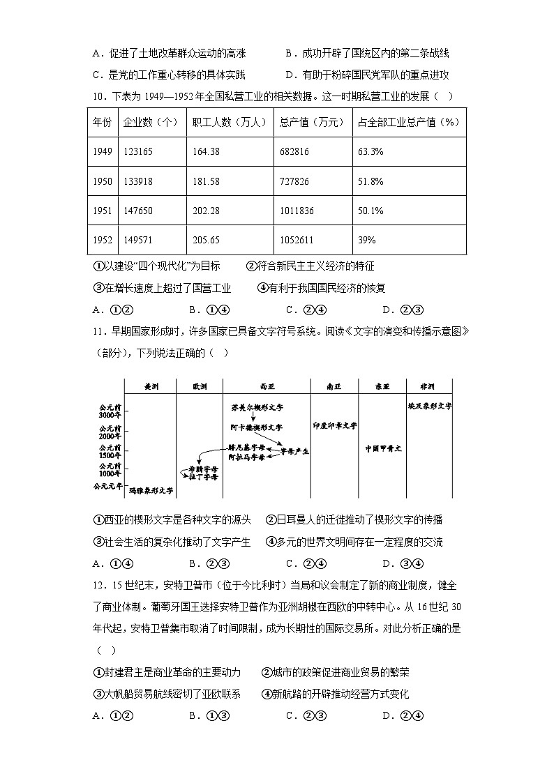 北京市西城区2023届高三二模历史试题(含答案)03