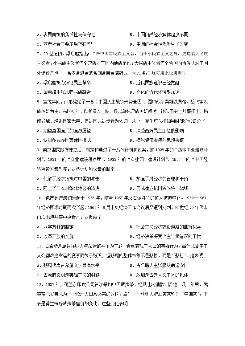 2023届湖北省普通高等学校招生高三下学期选择性模拟考试(二)历史试卷第2页