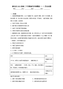 湖北省2023届高三下学期高考冲刺模拟（一）历史试题（无答案）