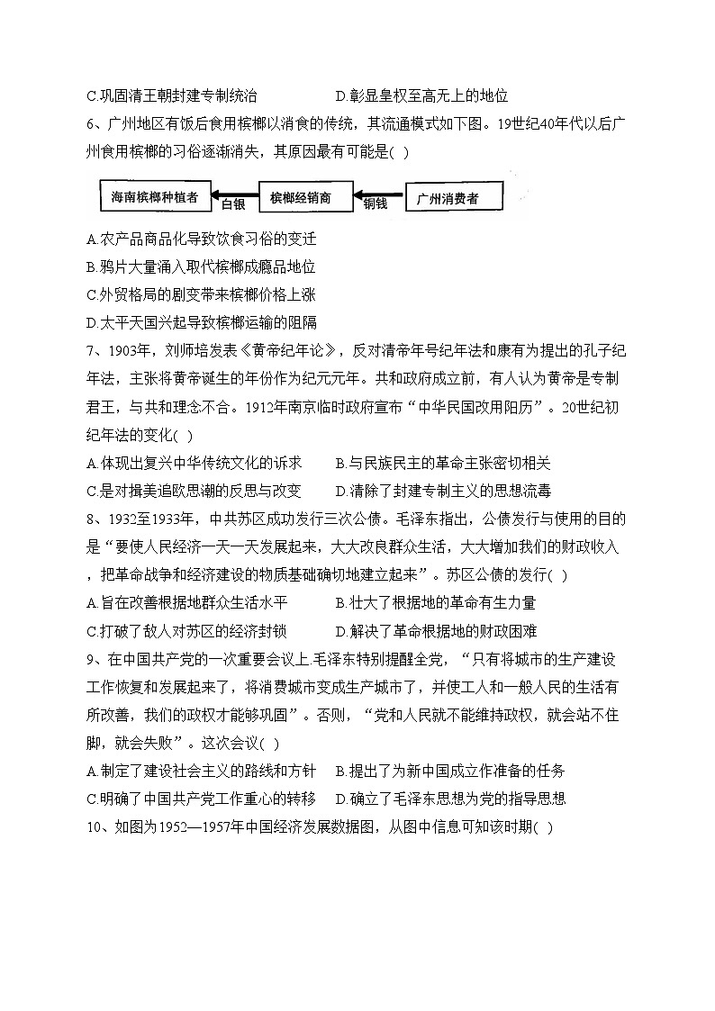 广东省揭阳市三校联考2022-2023学年高二下学期4月期中考试历史试卷(含答案)02