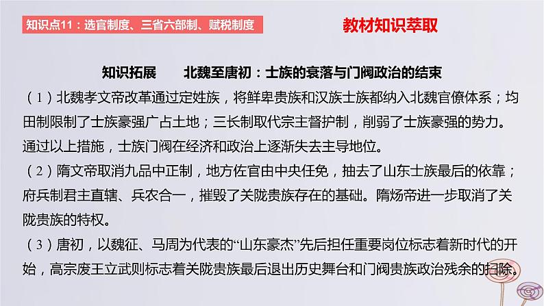 2024版高考历史一轮复习教材基础练第二单元三国两晋南北朝的民族交融与隋唐大一统的发展第2节隋唐制度的变化与创新教学课件06