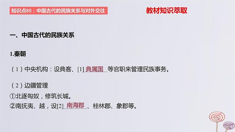 2024版高考历史一轮复习教材基础练第十四单元国家制度与社会治理第4节民族关系与国家关系教学课件02