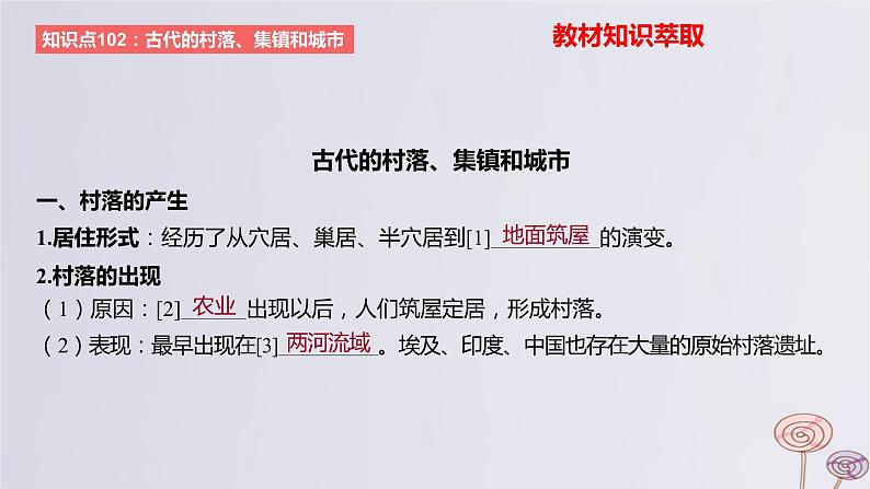 2024版高考历史一轮复习教材基础练第十五单元经济与社会生活第4节村落城镇与居住环境教学课件02