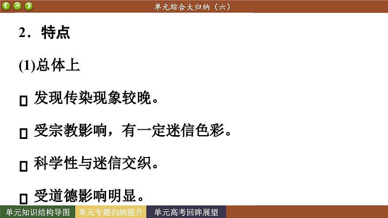 人教版历史选修2 第六单元 医疗与公共卫生 单元综合归纳(课件PPT)07