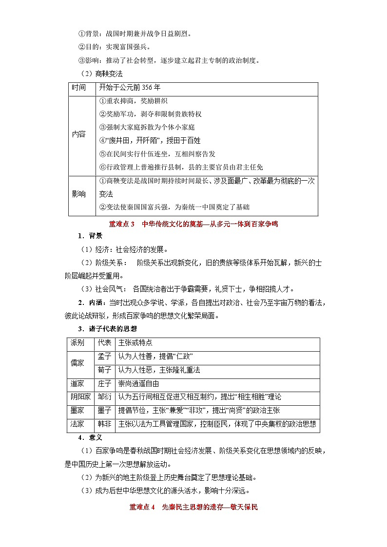 专题01 先秦时期-高考历史专练(新高考专用)第2页