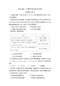 辽宁省阜新市第二高级中学2022-2023学年高二下学期期中考试历史试卷