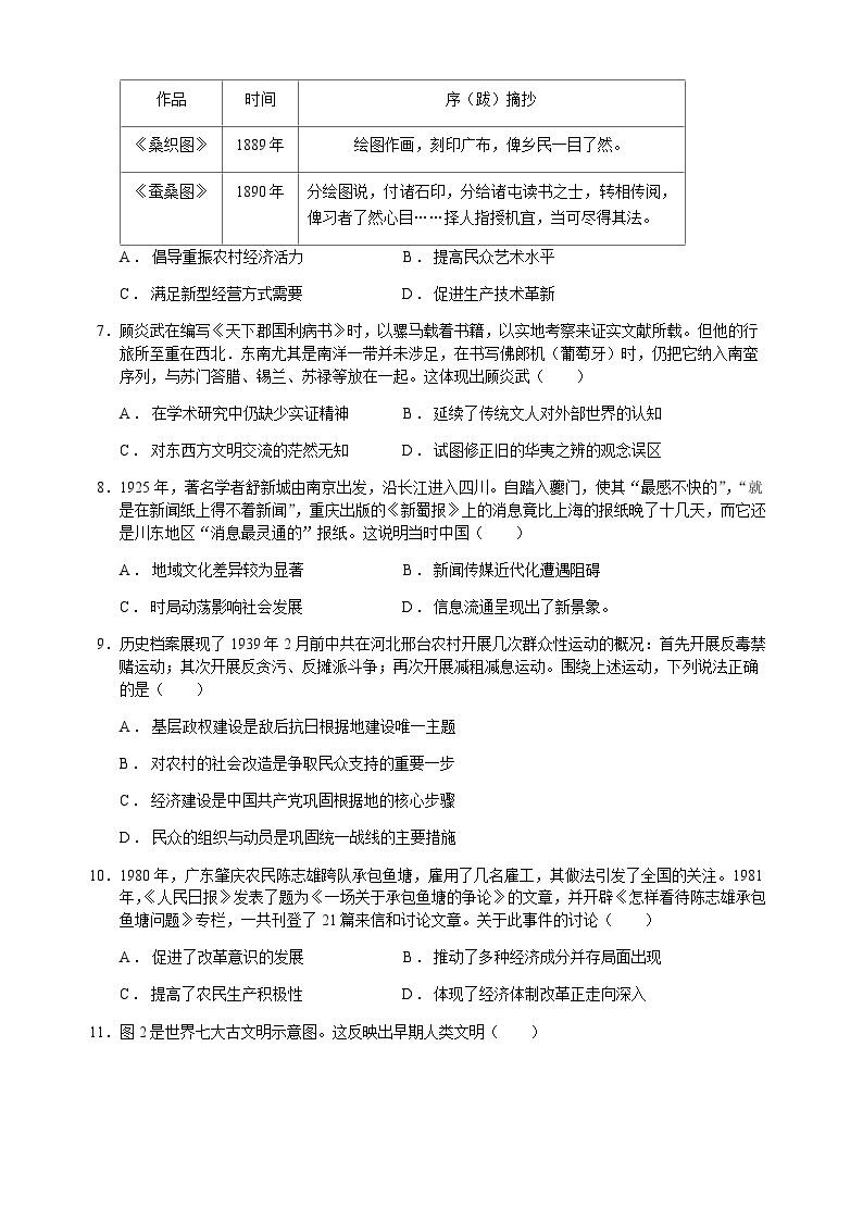 2023届湖南省高考考前热身历史试题解析版03