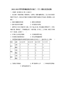 2022-2023学年河南省焦作市高二（下）期末历史试卷（含解析）