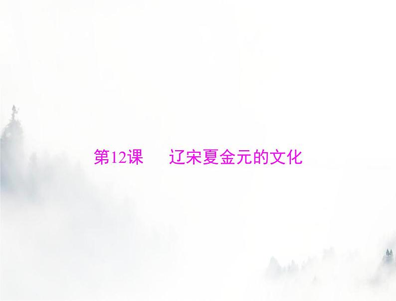 高考历史一轮复习必修中外历史纲要(上)第三单元第12课辽宋夏金元的文化课件01