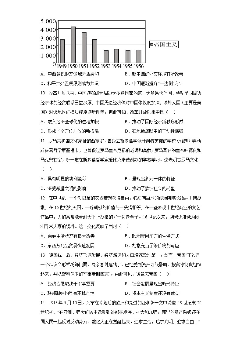 湖南省郴州市九校联盟2023届高三高考适应考历史试题(含解析)第3页