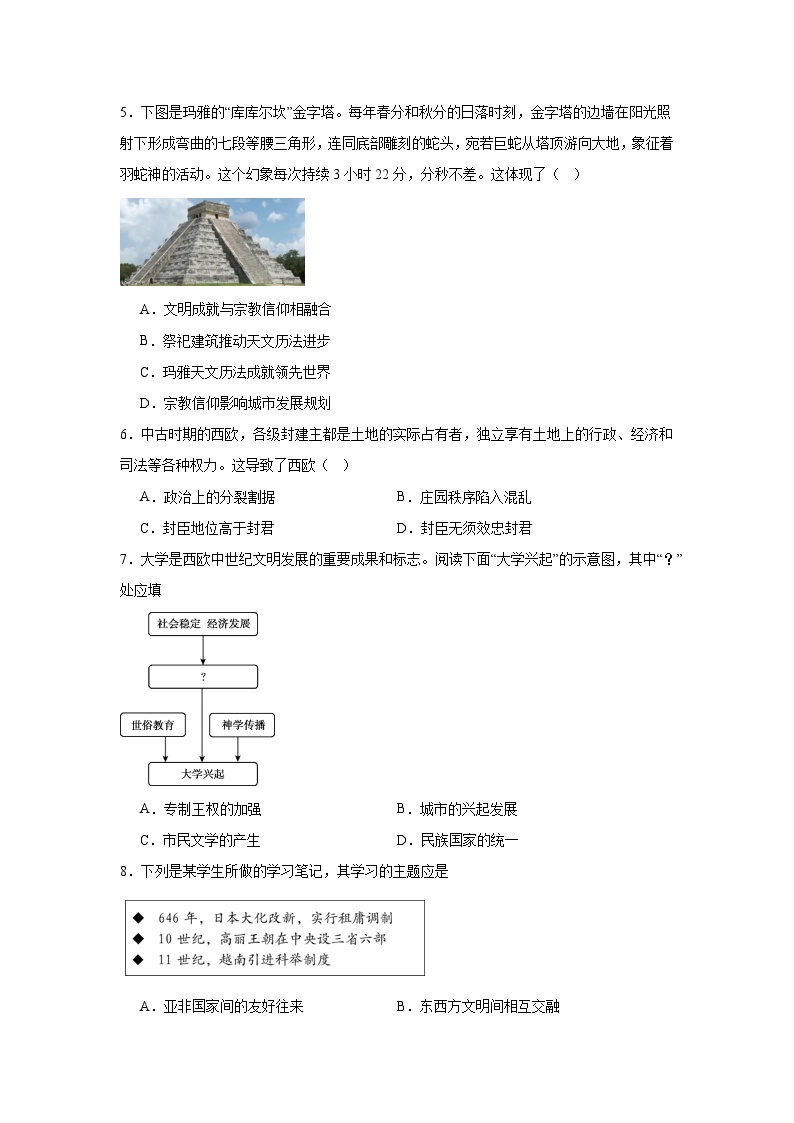 福建省福州外国语学校2022-2023学年高一下学期期末考试历史试题02