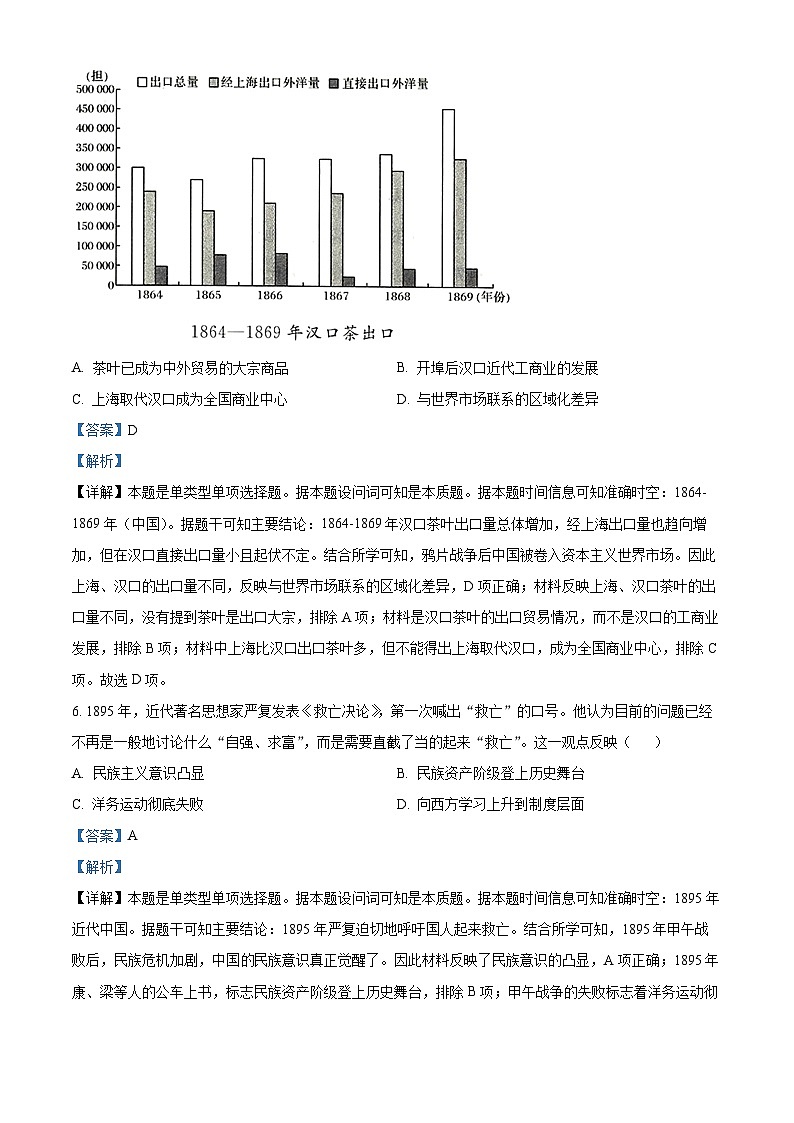 四川省射洪中学2023届高三历史高考适应考(一)试题(Word版附解析)03