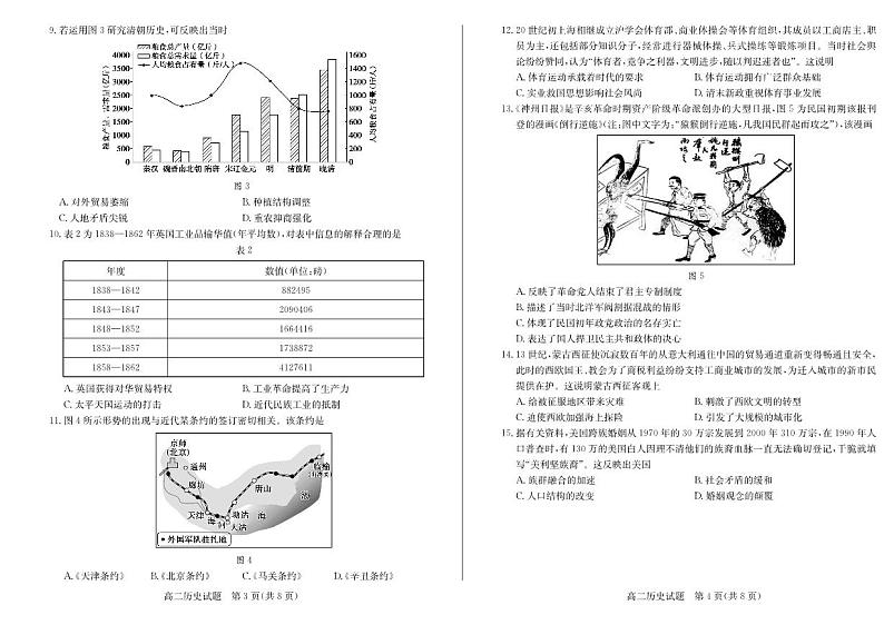 山东省枣庄市2022-2023学年高二下学期期末考试历史试题02