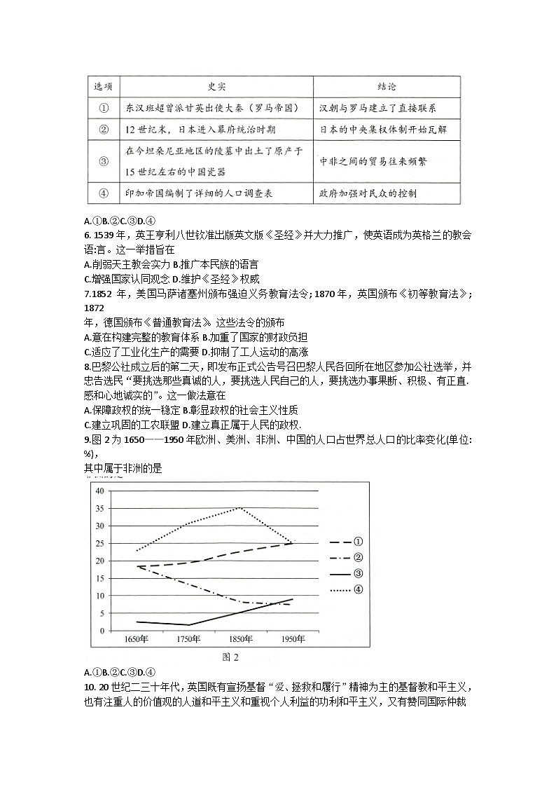 山东省菏泽市2022-2023学年高一年级下学期期末联考历史试题第2页