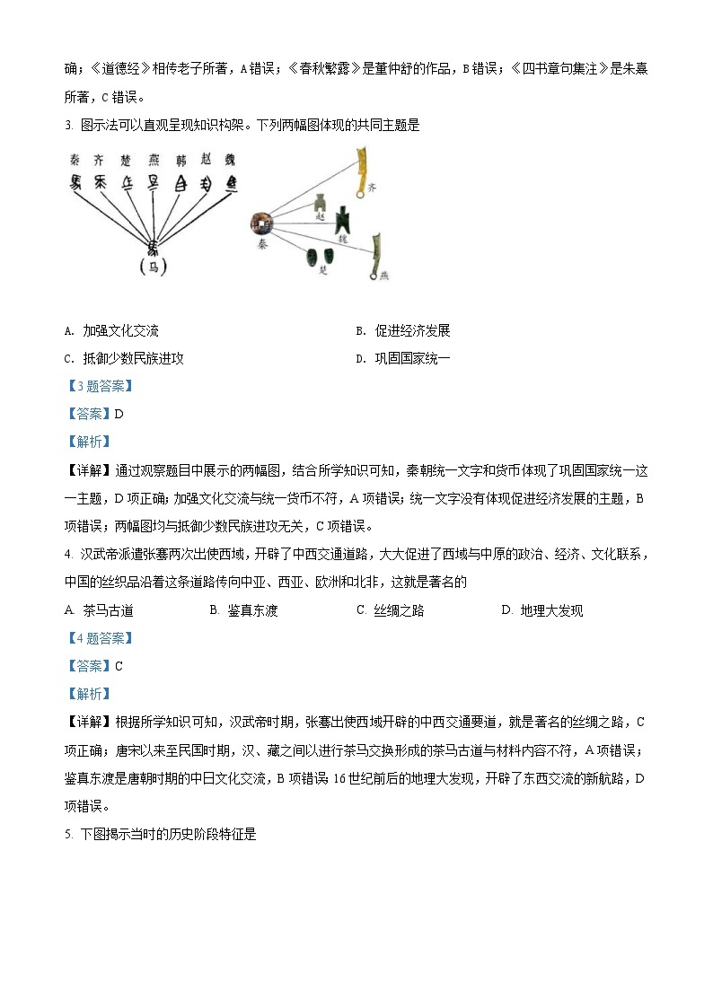 辽宁省2021年普通高中学业水平考试模拟（一）历史试题（合格考）（含解析）02