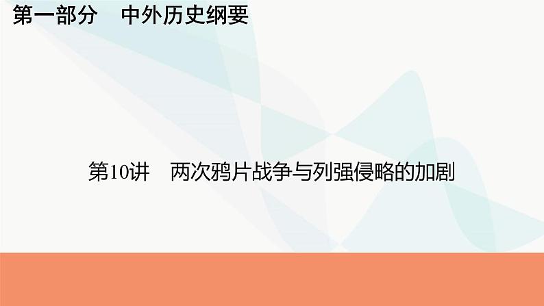2024届高考历史一轮复习中外历史纲要第4单元第10讲两次鸦片战争与列强侵略的加剧课件01