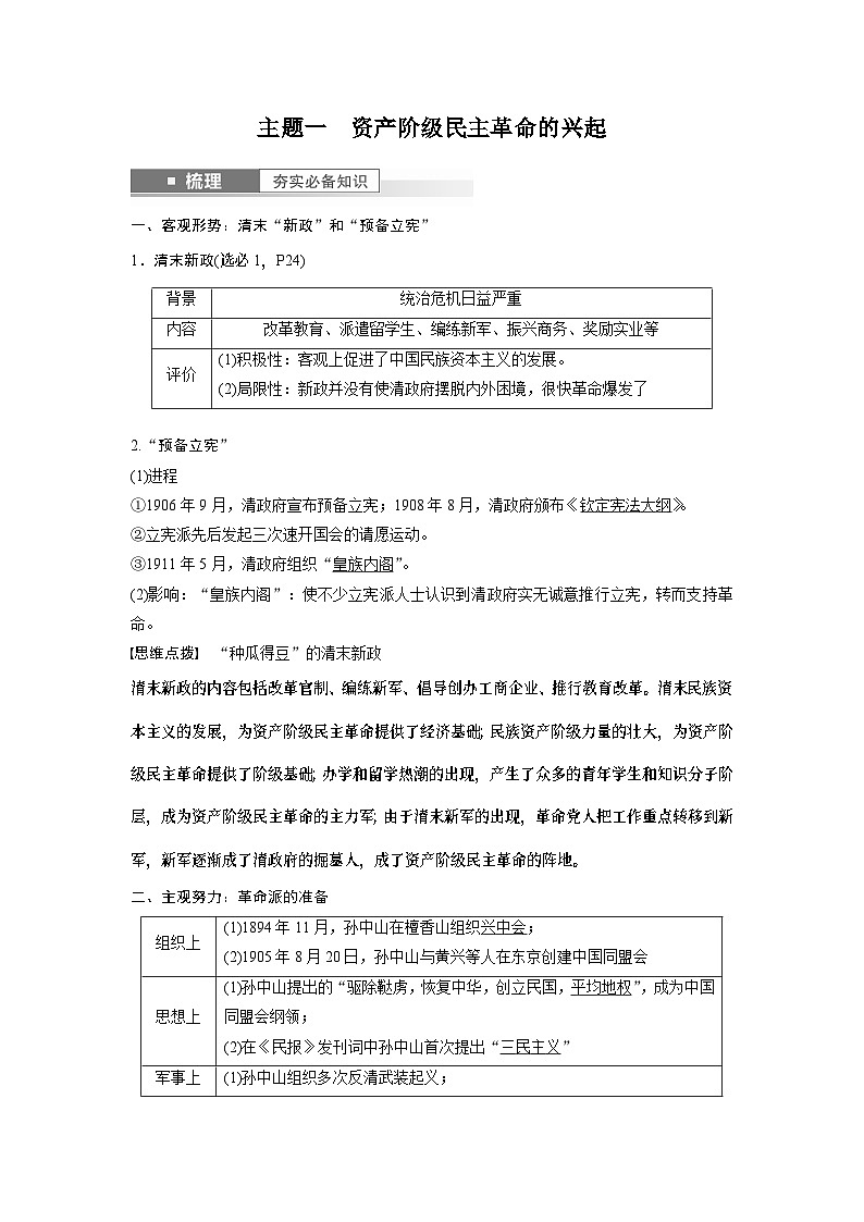 2024年高考历史一轮复习(部编版) 板块2 第6单元 第15讲 辛亥革命 课件02