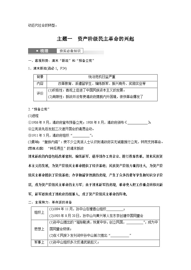 2024年高考历史一轮复习(部编版) 板块2 第6单元 第15讲 辛亥革命 课件02