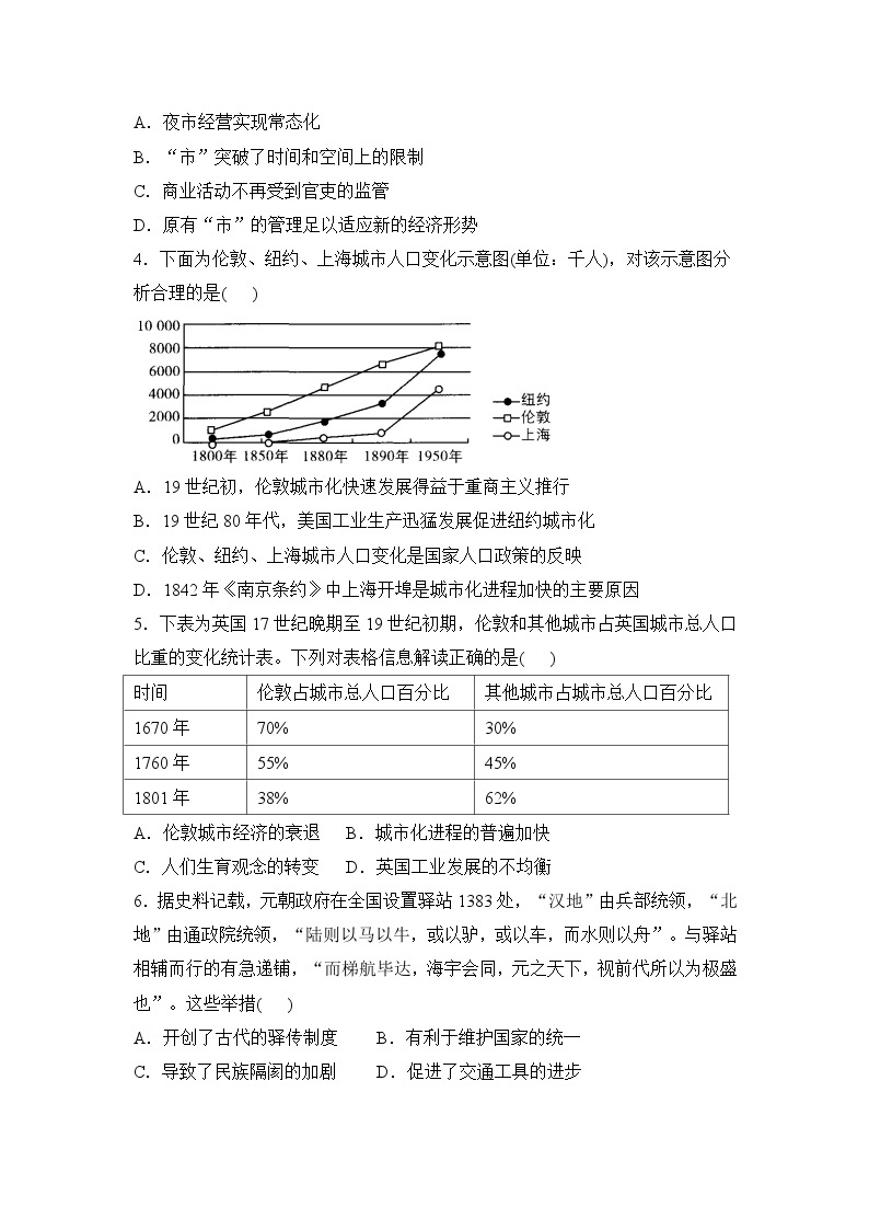 历史（新教材）高二暑假作业之巩固练习10 综合训练（一）含答案解析02